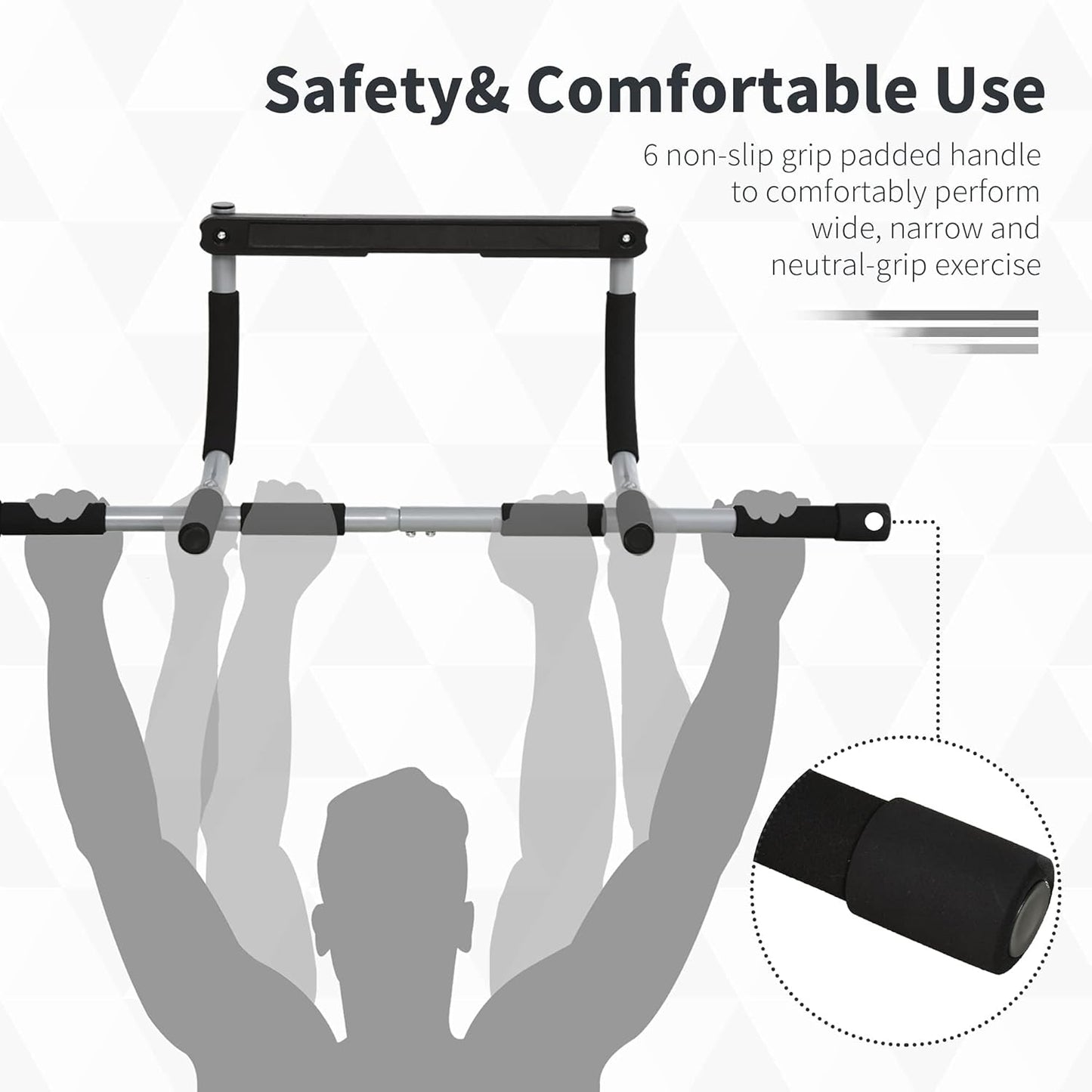 ESNNIE Thickened Steel Pull Up Bar for Doorway Fitness Workout DEMO