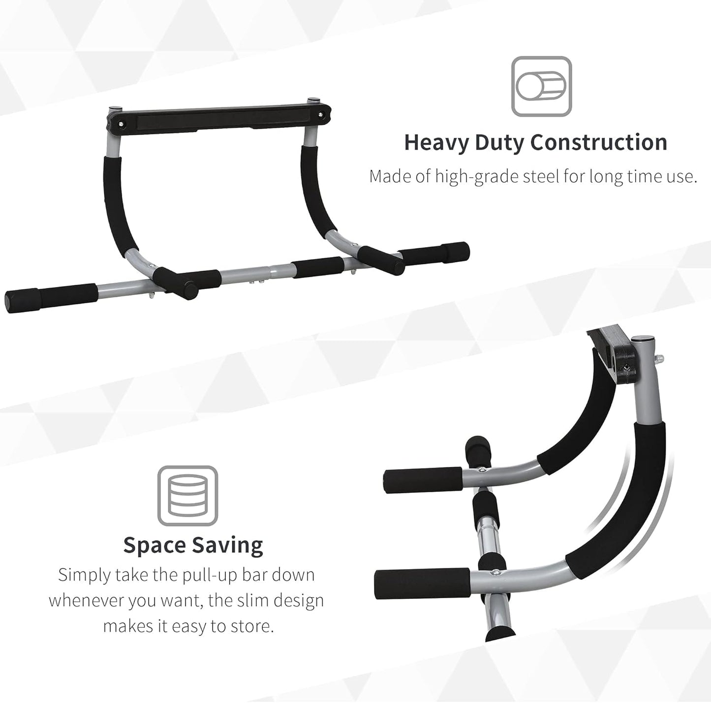 ESNNIE Thickened Steel Pull Up Bar for Doorway Fitness Workout DEMO