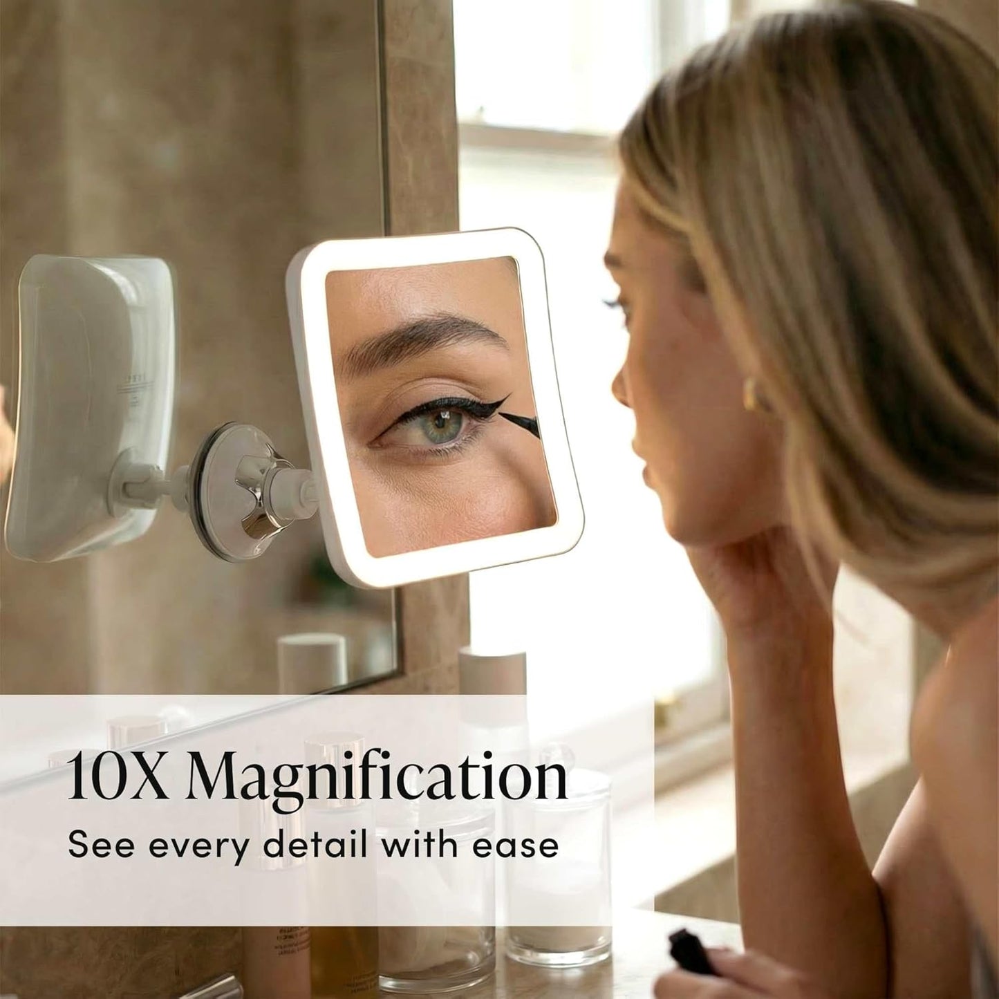 Fancii Lighted Magnifying Makeup Mirror with Natural Daylight LED 6.5" Wide DEMO