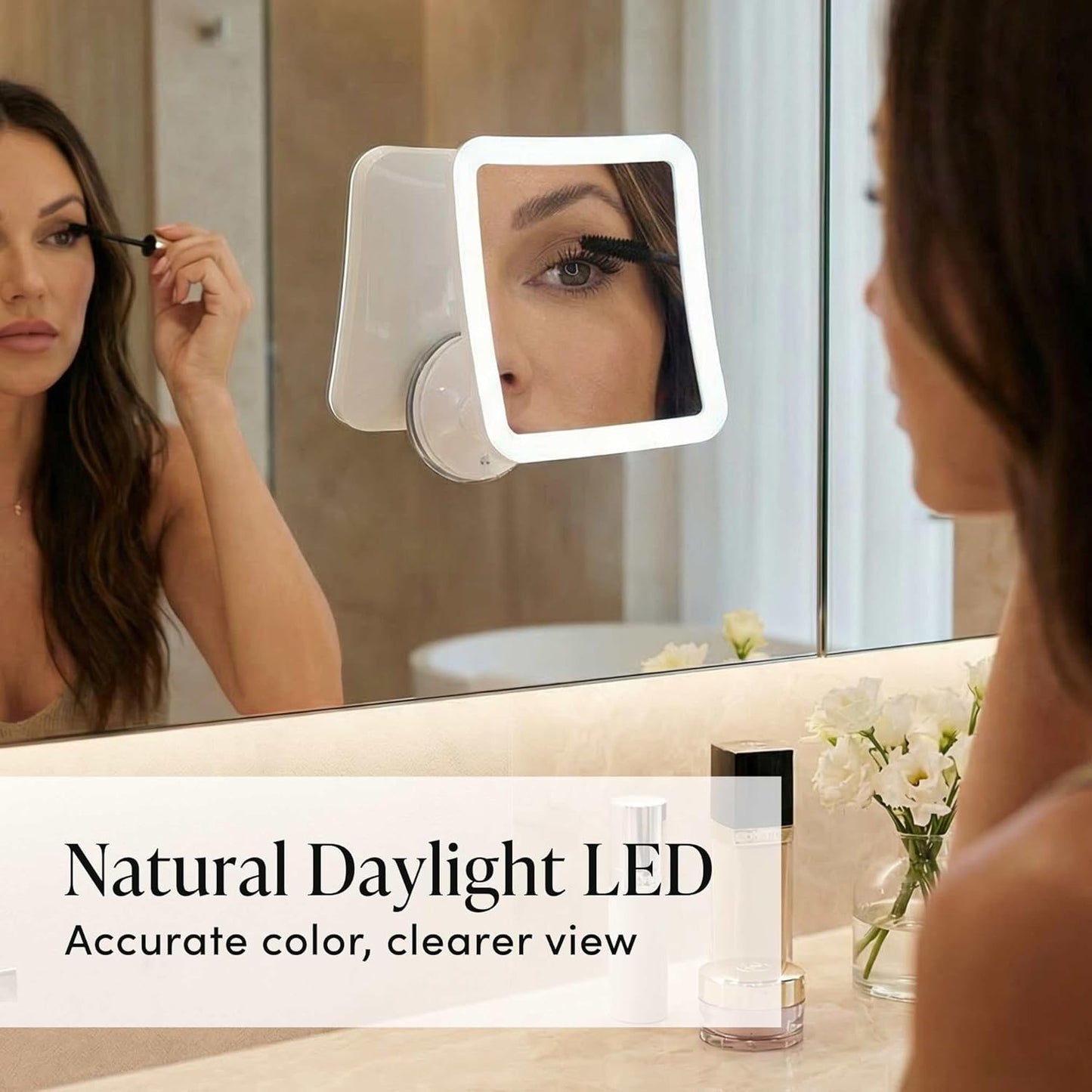 Fancii Lighted Magnifying Makeup Mirror with Natural Daylight LED 6.5" Wide DEMO