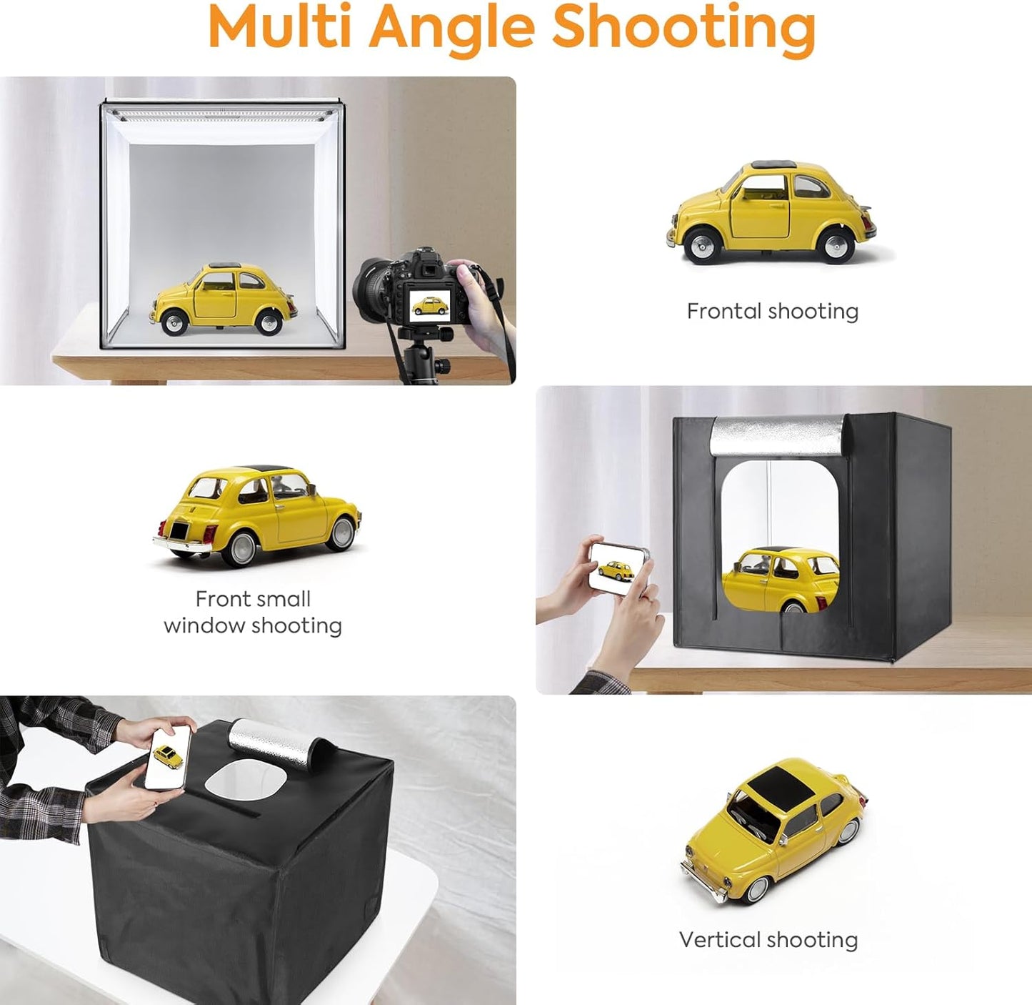 Huzofexo 32" x Portable Folding Professional Photo Studio Light Box Black DEMO