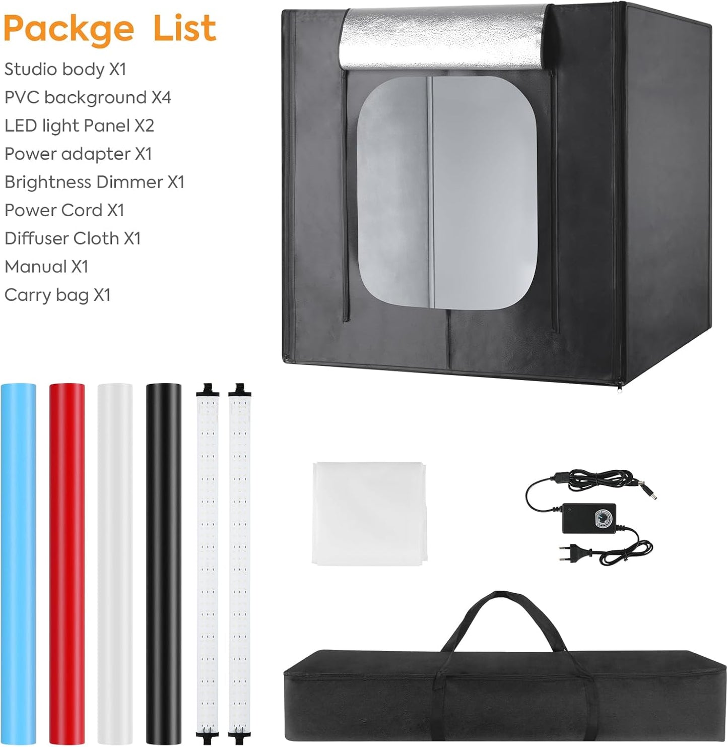 Huzofexo 32" x Portable Folding Professional Photo Studio Light Box Black DEMO