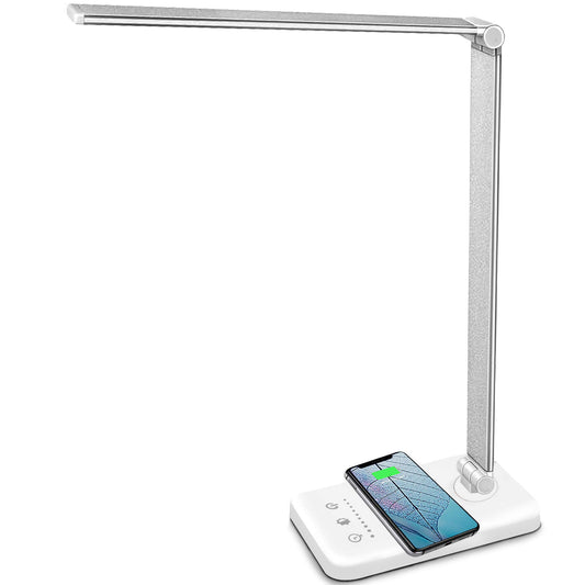 MCHATTE Dimmable LED Desk Lamp with Wireless Charging Pad & Eye-Care Design DEMO
