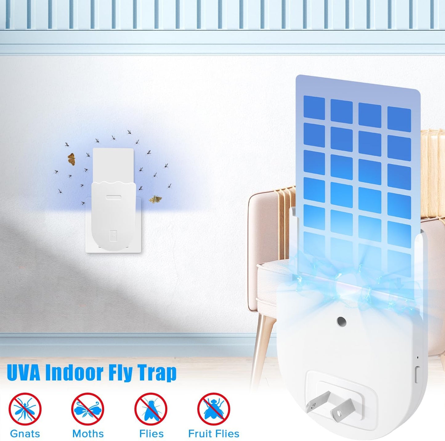 Yakiter Indoor Plug-in Mosquito Killer Flying Insect Trap for Flies Fruit DEMO