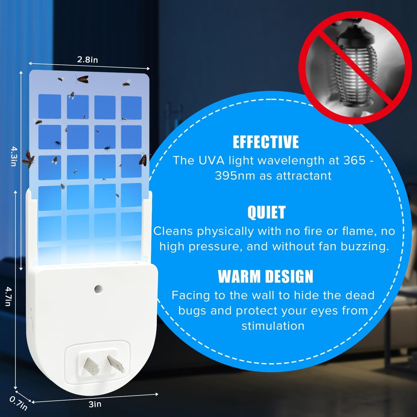 Yakiter Indoor Plug-in Mosquito Killer Flying Insect Trap for Flies Fruit DEMO