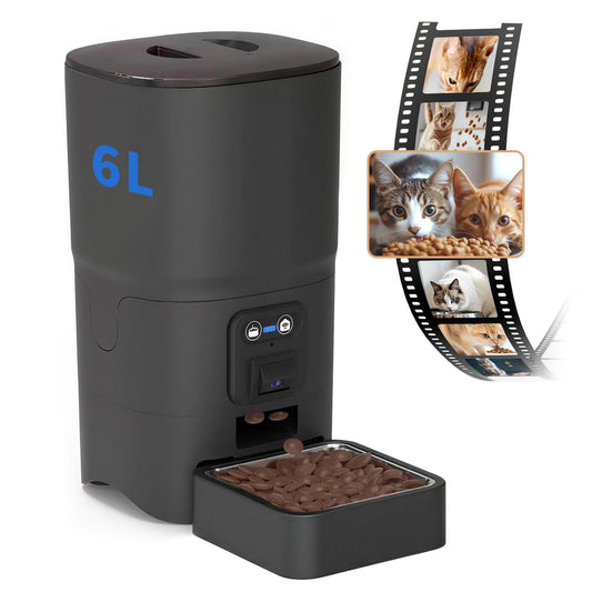 ALUCKKEY Automatic Pet Feeder with Camera 6L Smart Dog Cat Dual Power DEMO