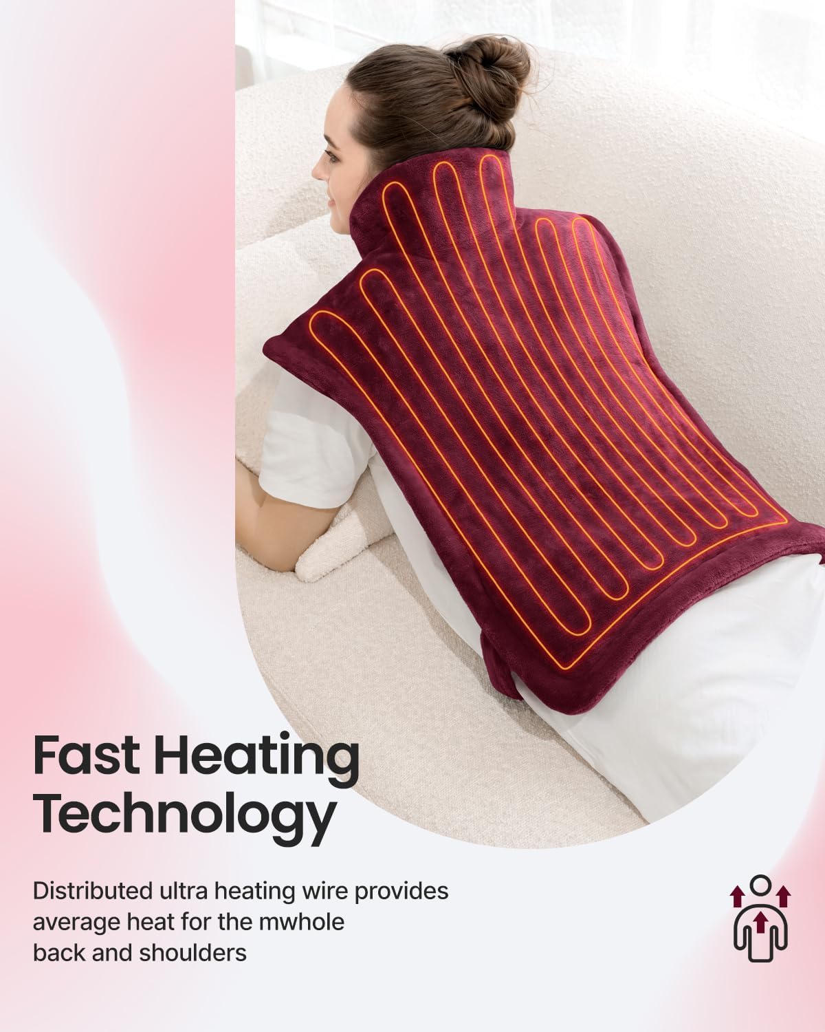 RENPHO Electric Heating Pad with Flannel Fabric for Comfortable Warmth, DEMO