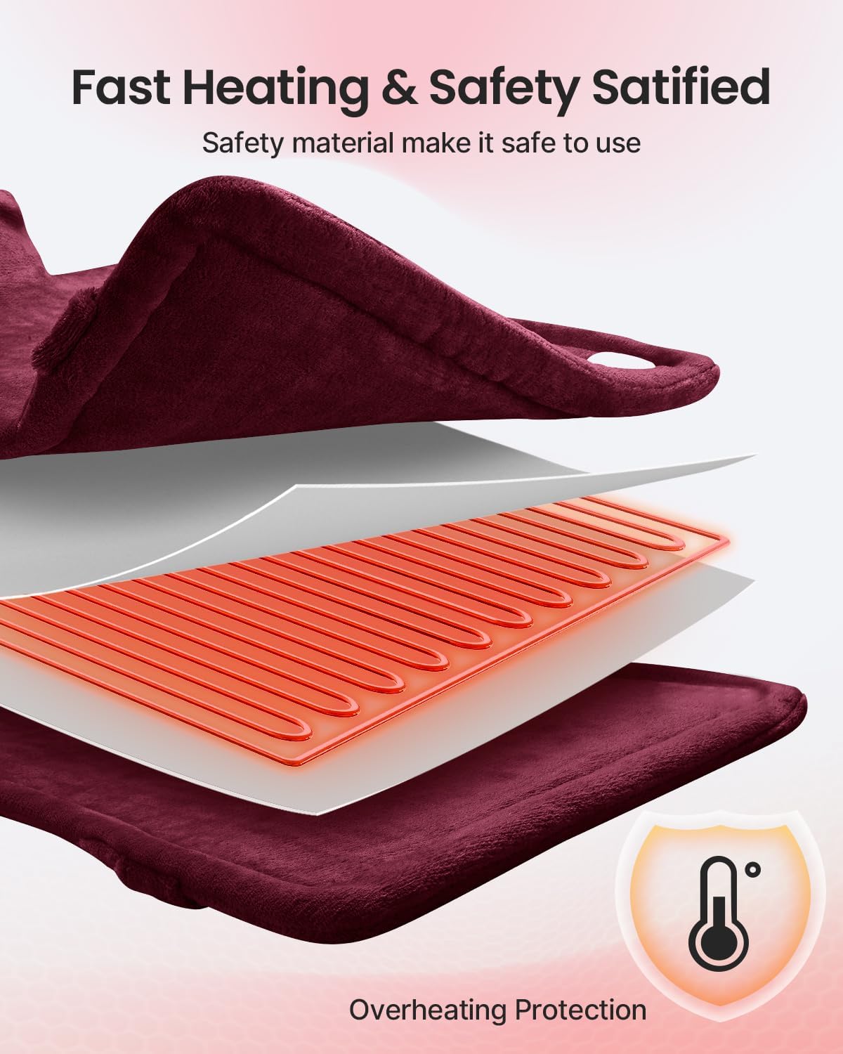 RENPHO Electric Heating Pad with Flannel Fabric for Comfortable Warmth, DEMO