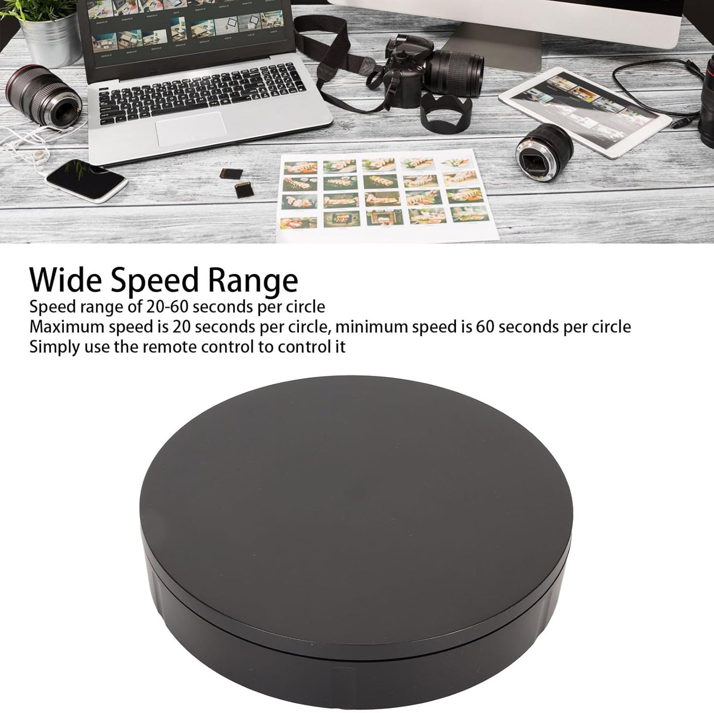 Jectse Motorized Rotating Display Stand 11.8in 100kg Load Bearing with DEMO