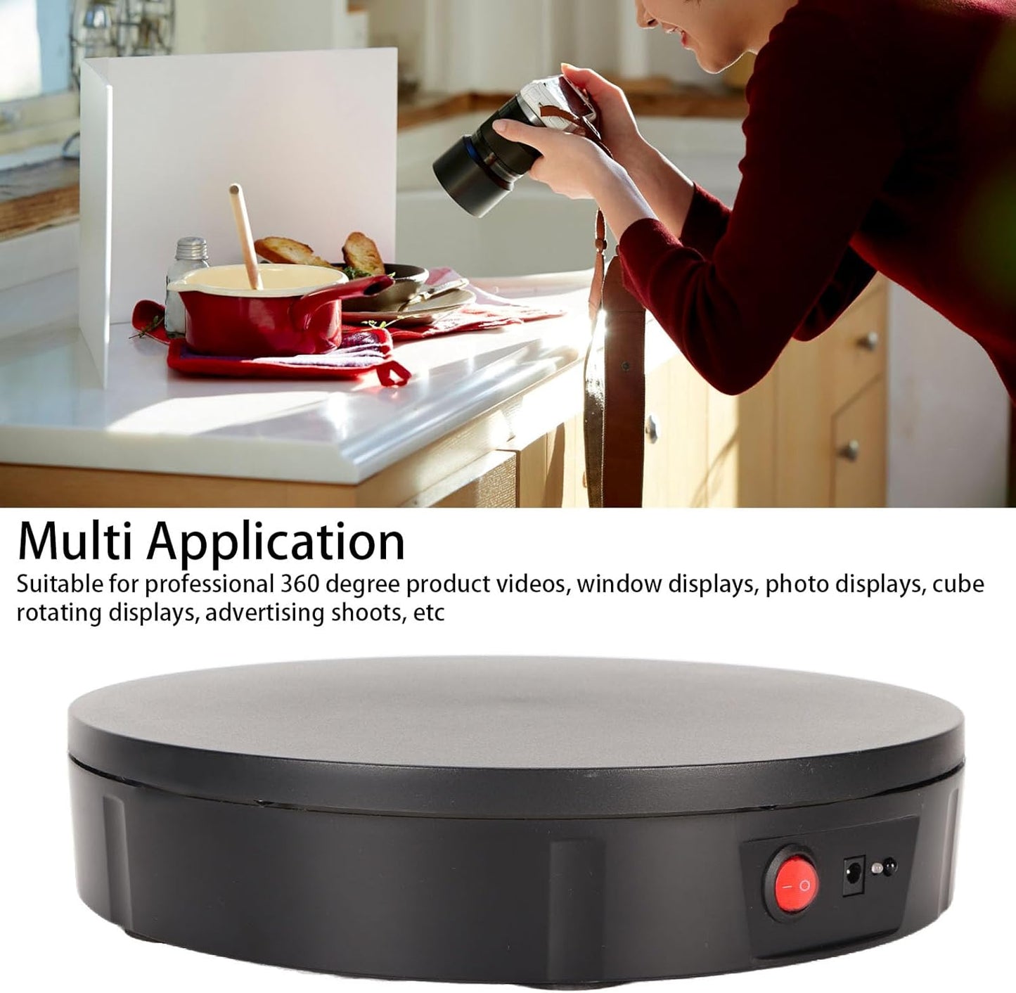 Jectse Motorized Rotating Display Stand 11.8in 100kg Load Bearing with DEMO