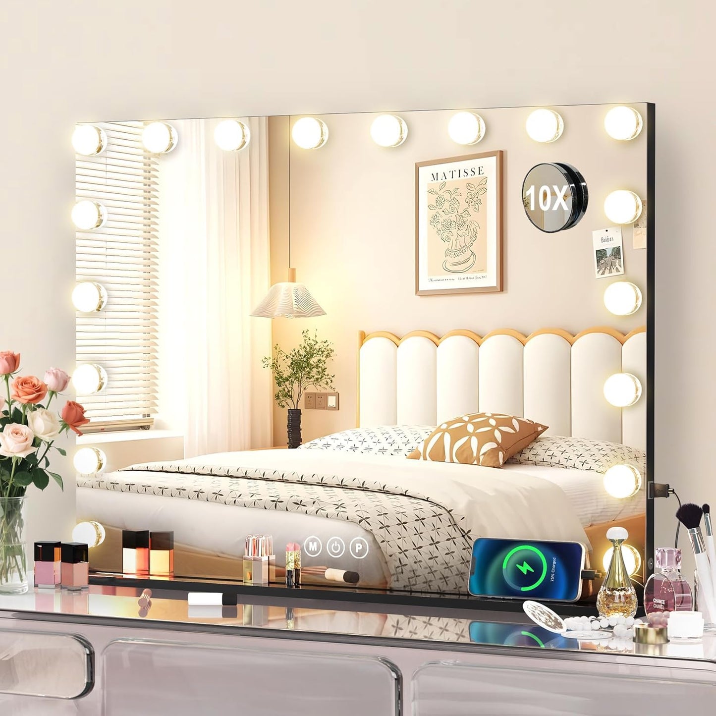 EDIMENS Hollywood LED Vanity Mirror with Smart Touch Control Dimmable White DEMO