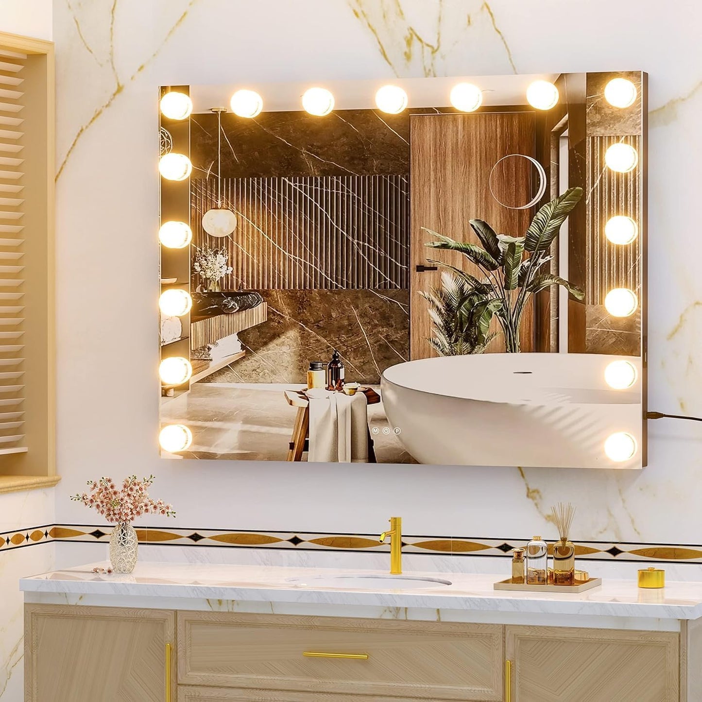 EDIMENS Hollywood LED Vanity Mirror with Smart Touch Control Dimmable White DEMO