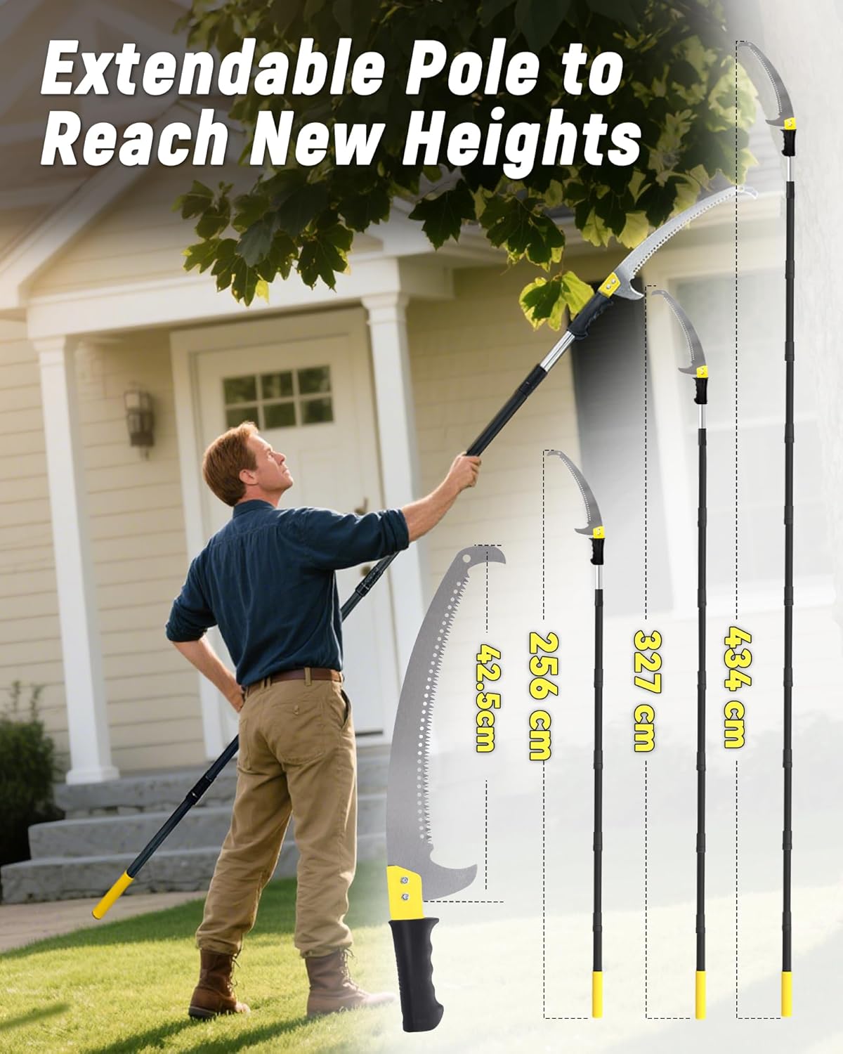BlumeTrec Adjustable Pole Saw for Tree Trimming Lightweight Manual Pruning DEMO