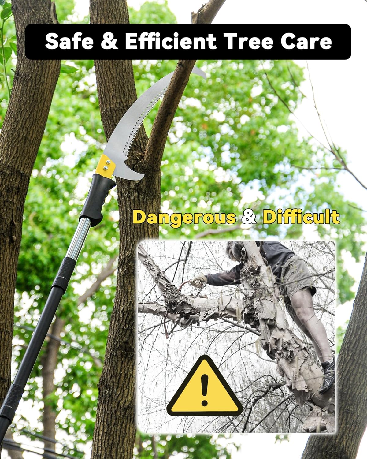 BlumeTrec Adjustable Pole Saw for Tree Trimming Lightweight Manual Pruning DEMO