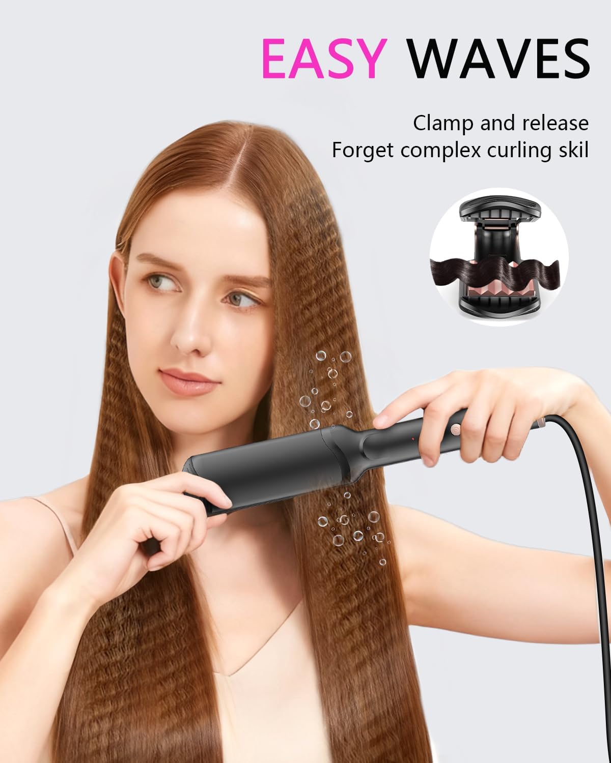 YGOVVK Professional Hair Crimper Waver Ceramic Black Styling Iron 5 cm x 3 DEMO