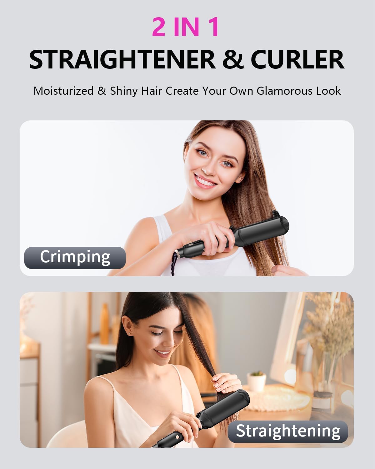 YGOVVK Professional Hair Crimper Waver Ceramic Black Styling Iron 5 cm x 3 DEMO