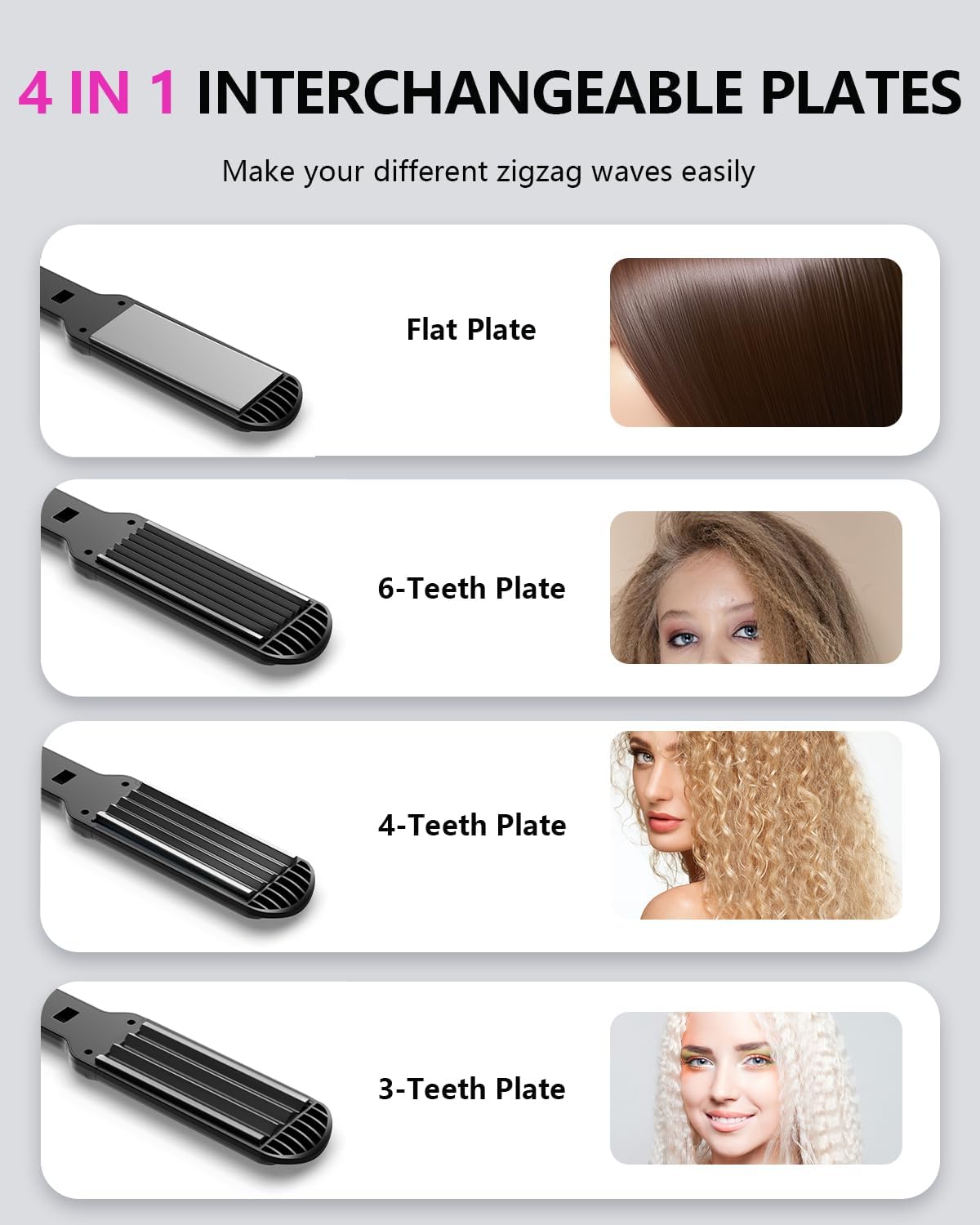YGOVVK Professional Hair Crimper Waver Ceramic Black Styling Iron 5 cm x 3 DEMO