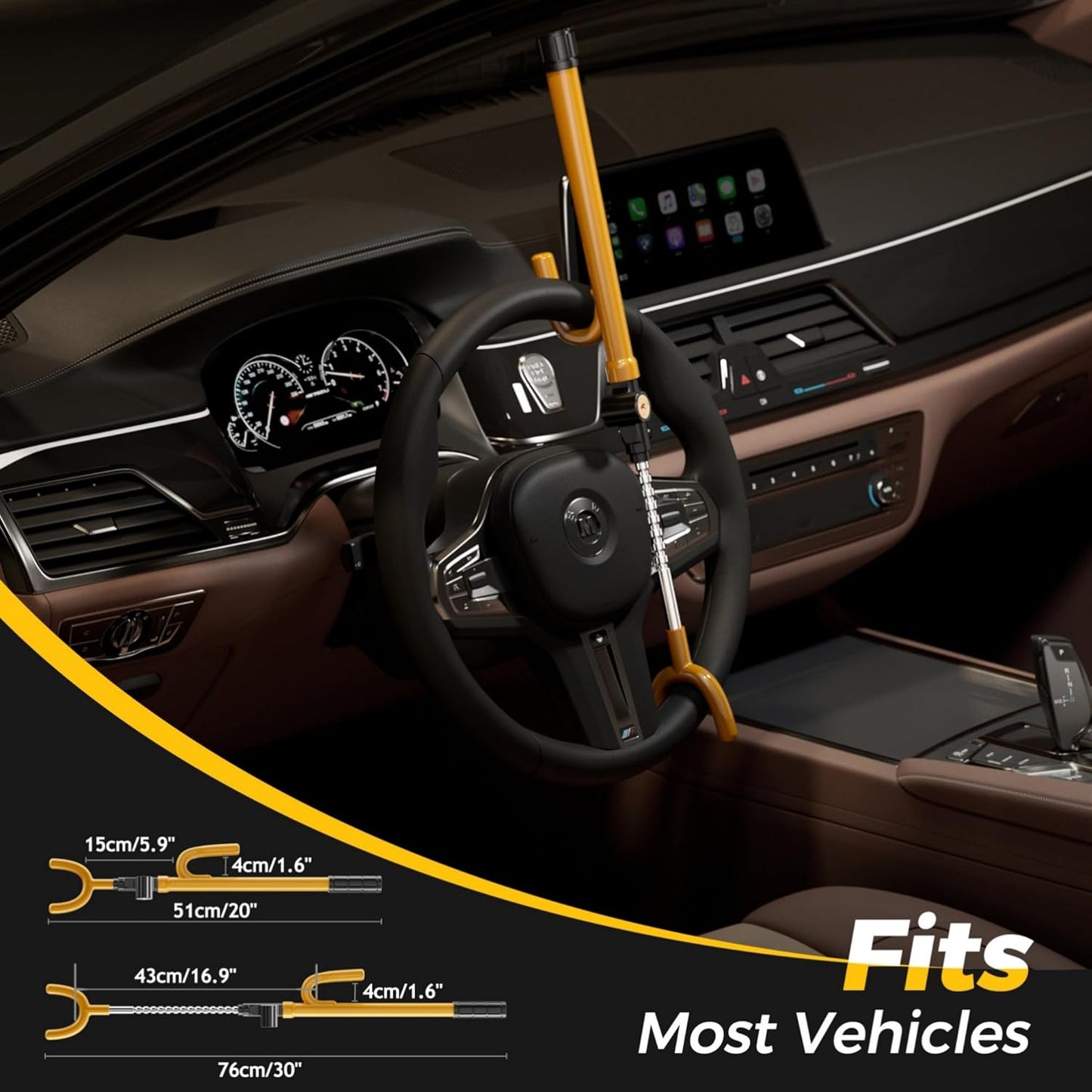 SURDOCA Upgraded Car Steering Wheel Lock Anti-Theft Device Alloy Steel DEMO