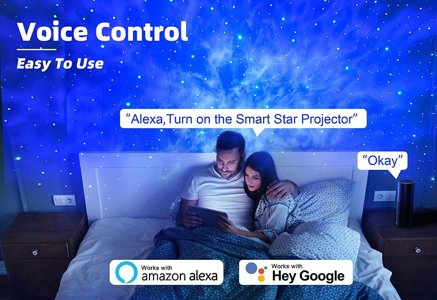 Anyuainiya Galaxy Night Light Smart App & Voice Control Nebula Projector DEMO
