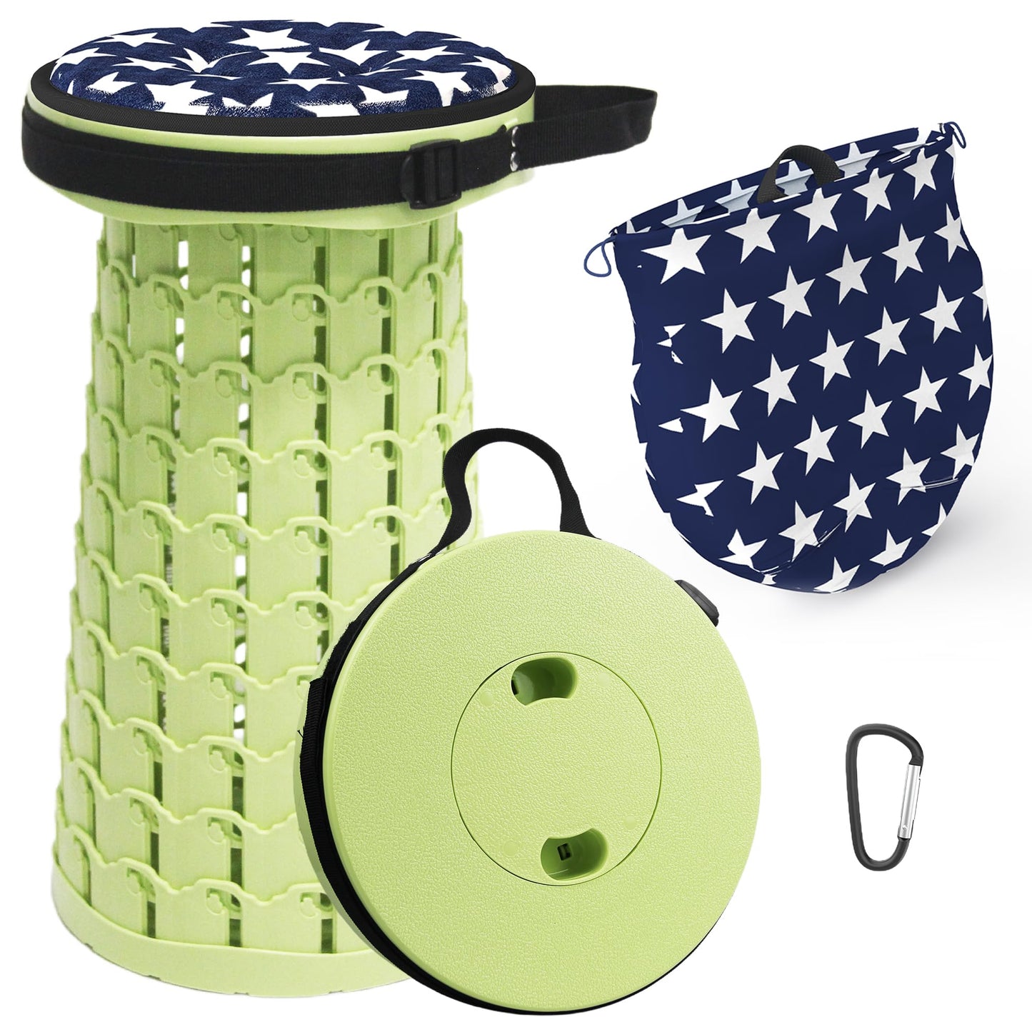 ALEVMOOM Portable Folding Stool with Cushion Camping Green Size 26D x 26W DEMO