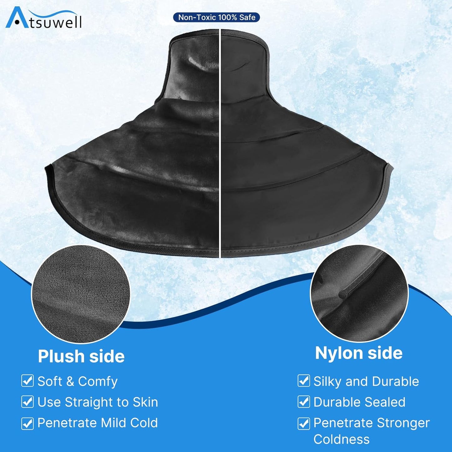 Atsuwell Reusable Neck Ice Pack Wrap Gel Cold Therapy for Sore Shoulders DEMO