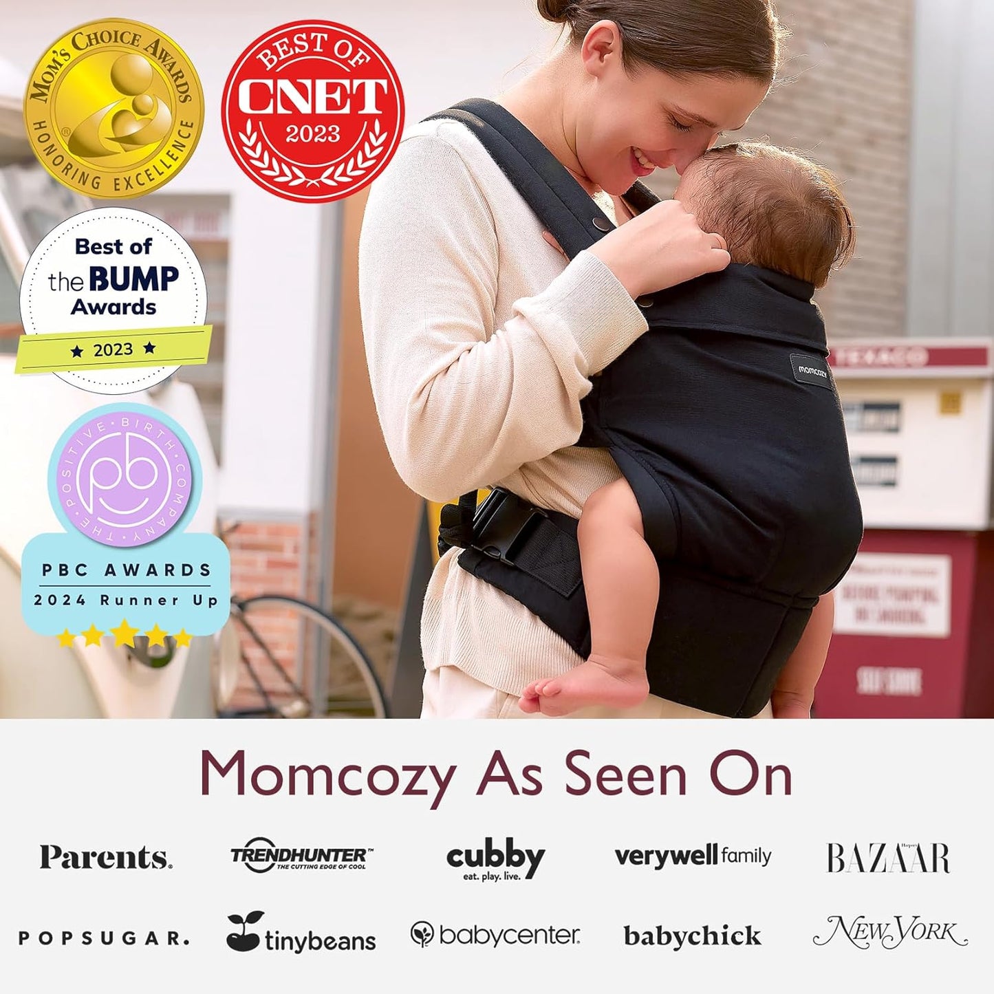Momcozy Ergonomic Baby Carrier Cozy Lightweight for 7-44lbs Effortless NEW