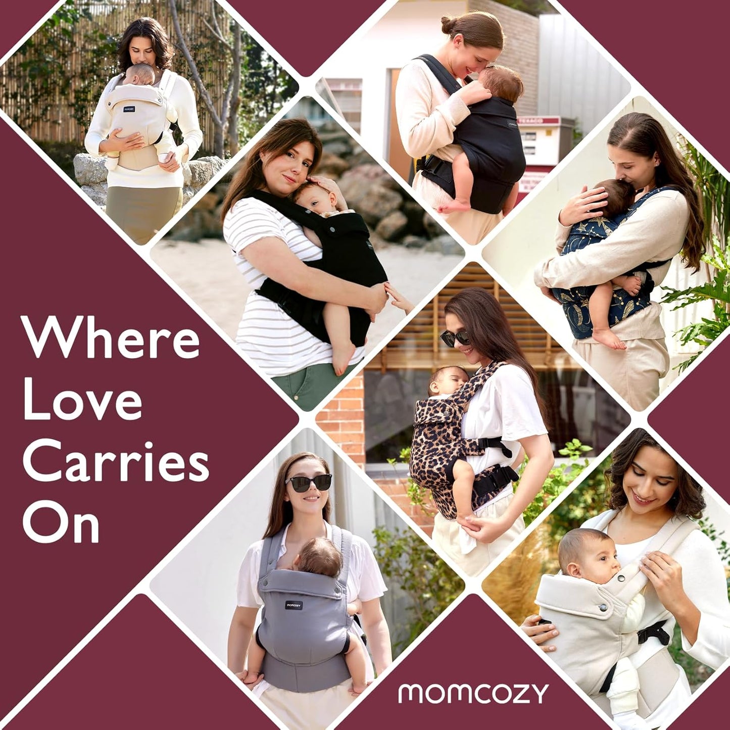 Momcozy Ergonomic Baby Carrier Cozy Lightweight for 7-44lbs Effortless NEW