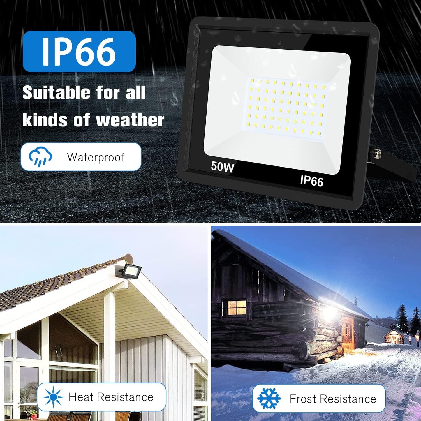 SWORDFORCE 50W LED Flood Light Outdoor Bright 4500lm Work White Size 16 x DEMO