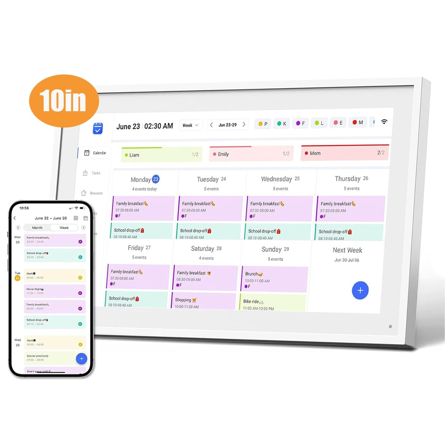 MINYII 10.1inch Smart Digital Wall Calendar with Full HD Chore Chart Display NEW