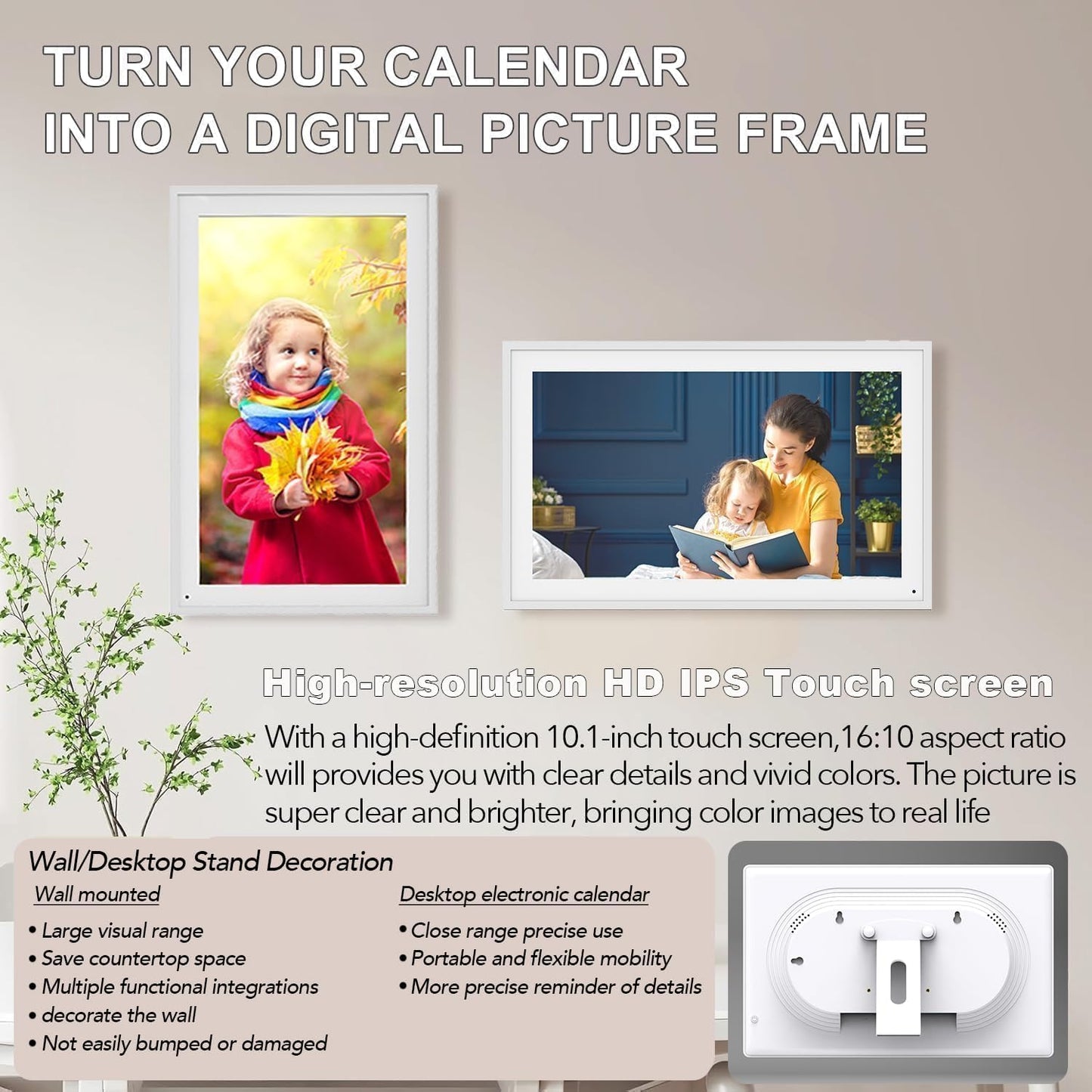 MINYII 10.1inch Smart Digital Wall Calendar with Full HD Chore Chart Display NEW