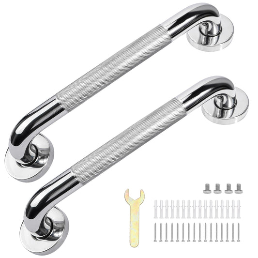 sunzone Stainless Steel Bathroom Grab Bars for Seniors, Brushed Silver DEMO