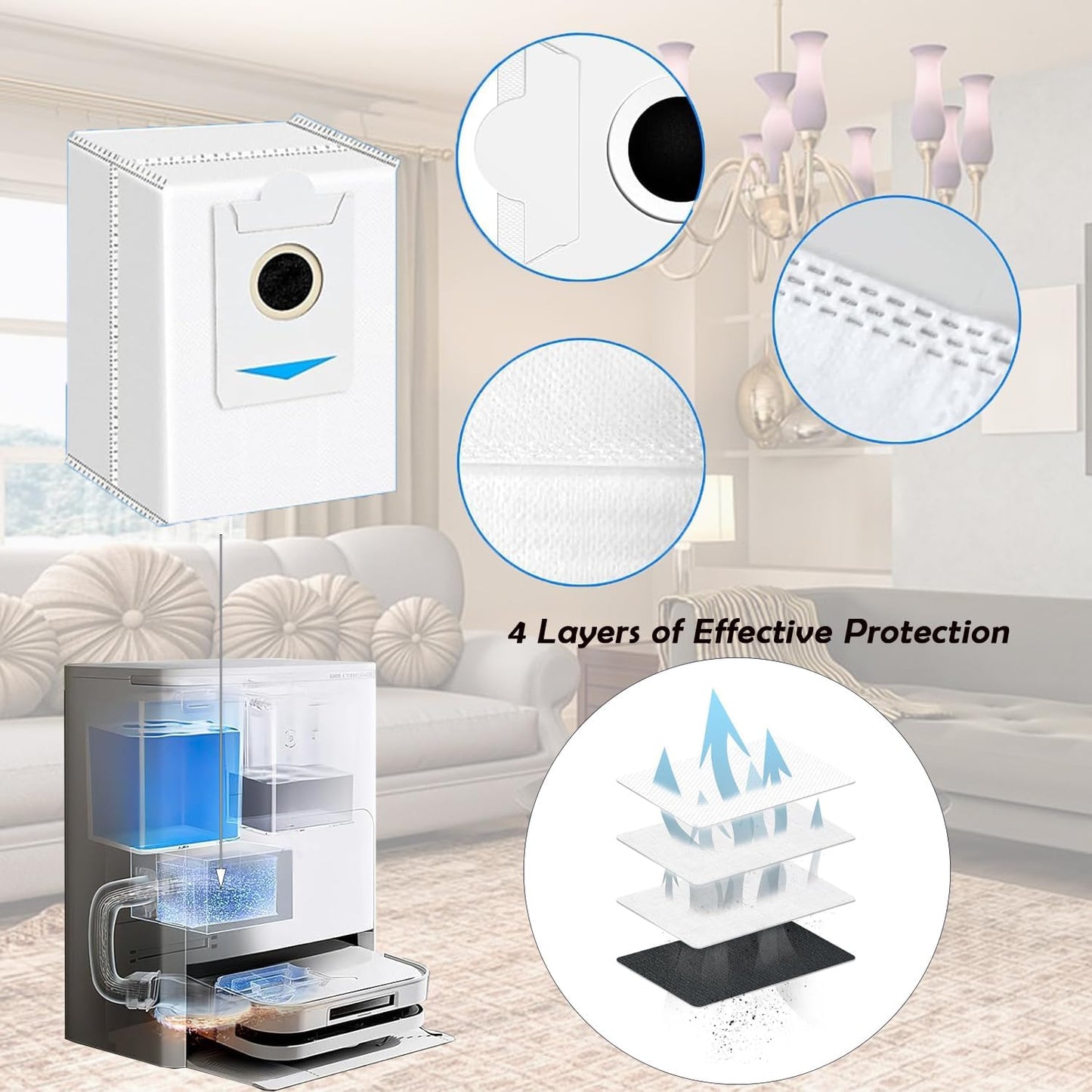 Fictezlove Replacement Accessory Kit for Ecovacs Deebot X5 Omni-20P Robot DEMO