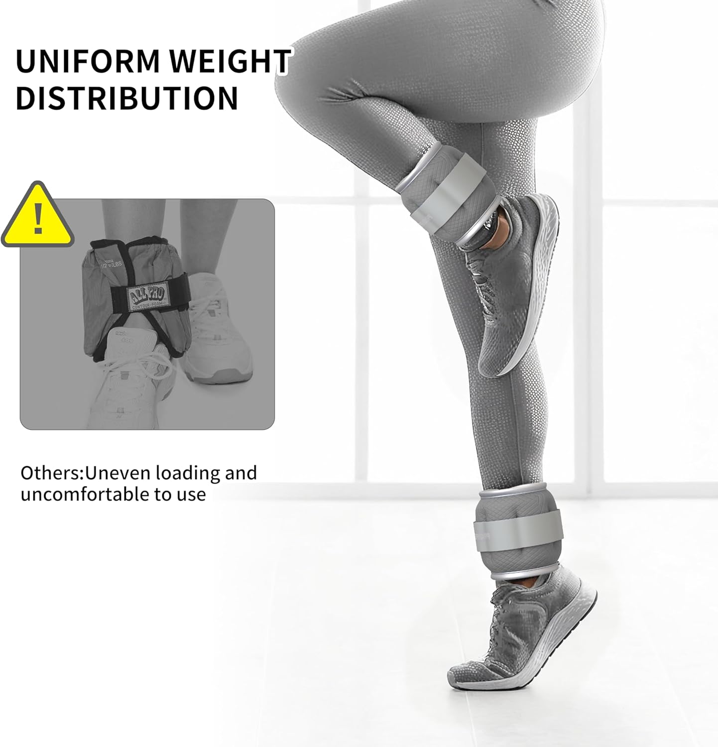 PROIRON Reflective Wrist & Ankle Weights 1.5kg Grey, One Size, 3 lbs Pair DEMO