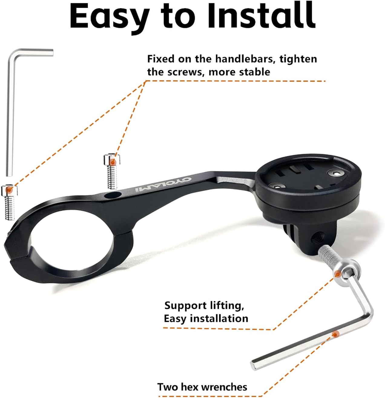 CYCLAMI Aluminum Bike Computer Mount Compatible with Garmin Edge XOSS DEMO