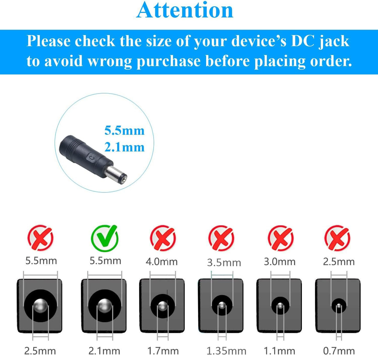 Security-01 AC to DC 5V 2A Power Supply Adapter Plug 5.5mm x 2.1mm for IP DEMO