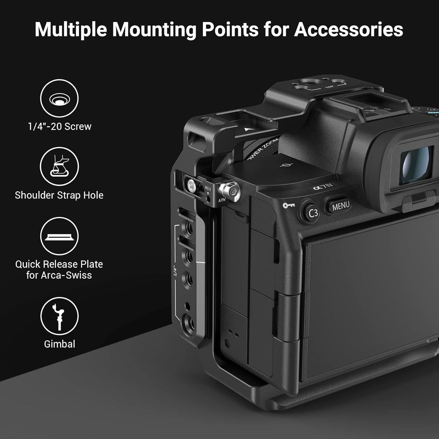 SMALLRIG Half Cage for Sony Alpha 7R V, 7 IV, 7S III DSLR Camera Accessories NEW