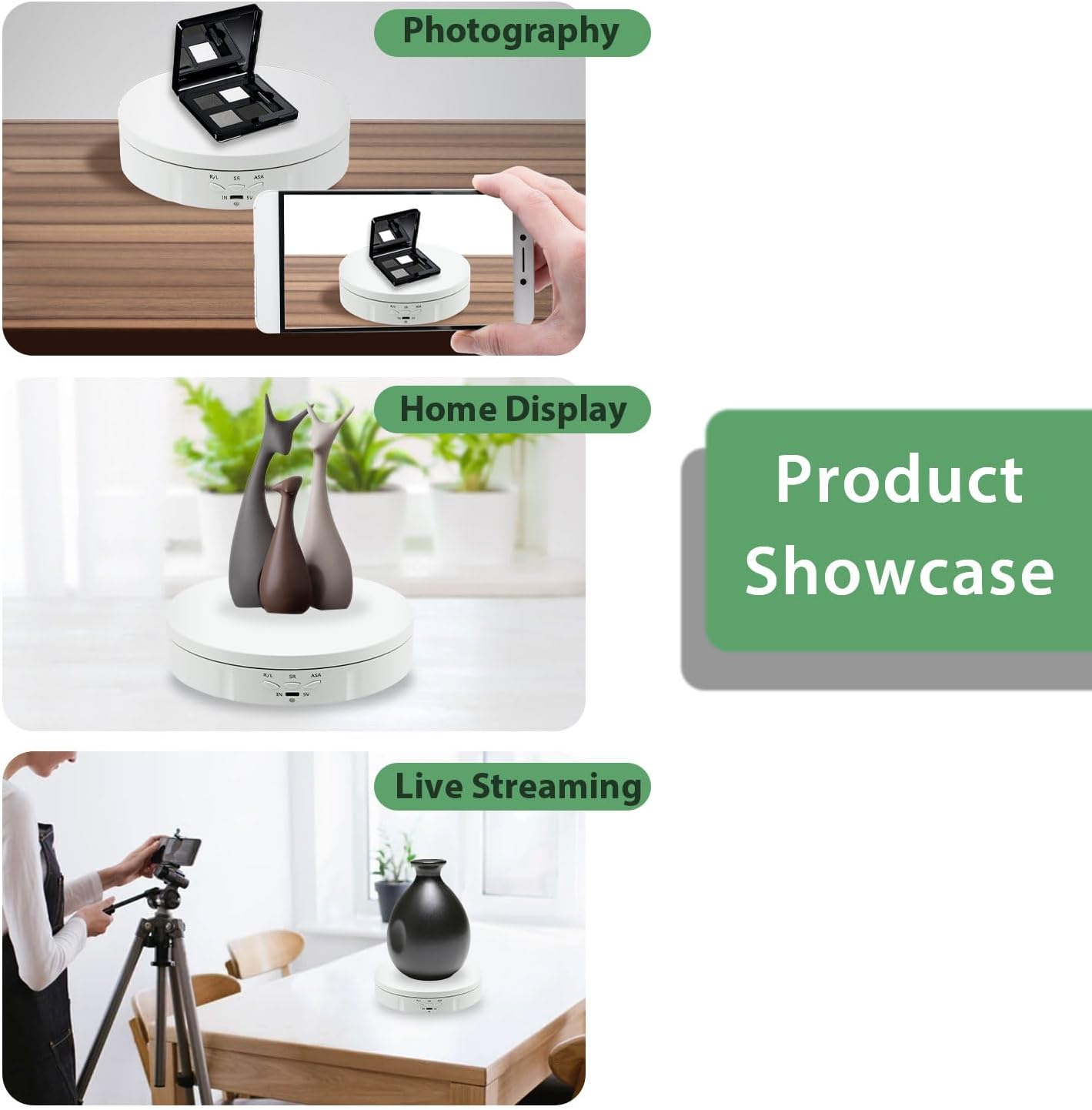 Mcbazel 360° Rotating Display Stand Electric Turntable for Product DEMO