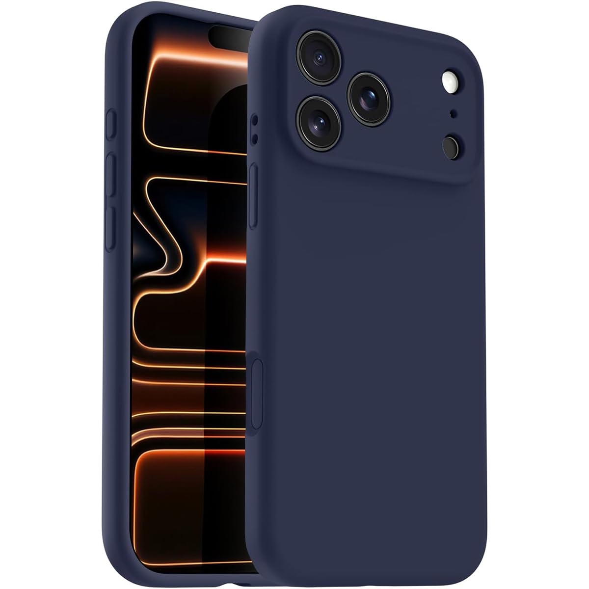 Jurqqer Magnetic Silicone iPhone 17 Pro Max Dark Blue Basic Protective Case NEW
