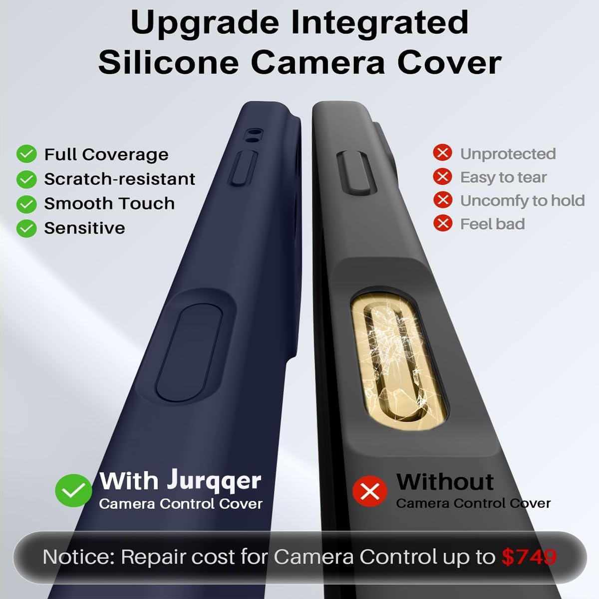 Jurqqer Magnetic Silicone iPhone 17 Pro Max Dark Blue Basic Protective Case NEW