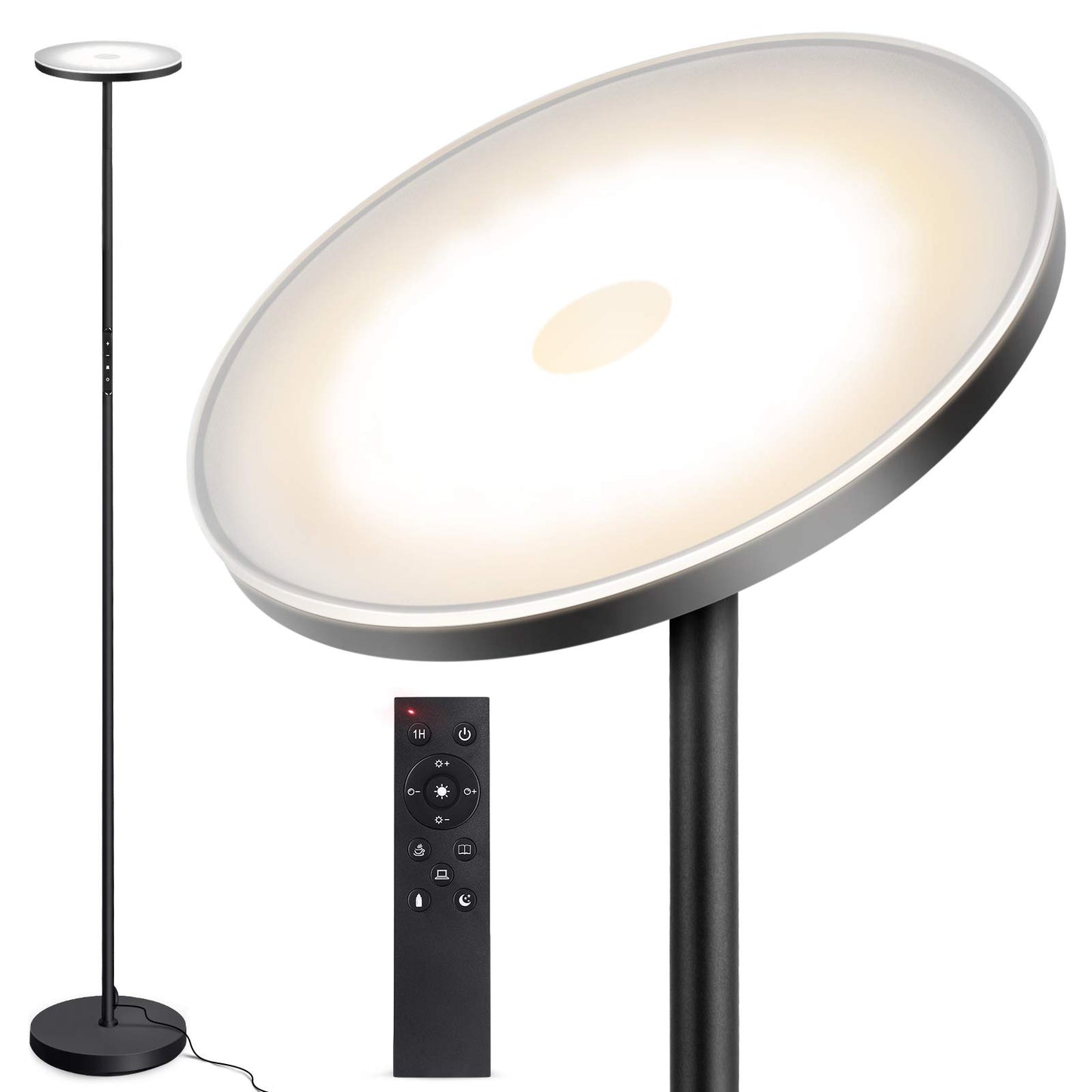 OUTON Dimmable LED Uplighter Floor Lamp 30W 3000LM Bright Modern Torchiere DEMO