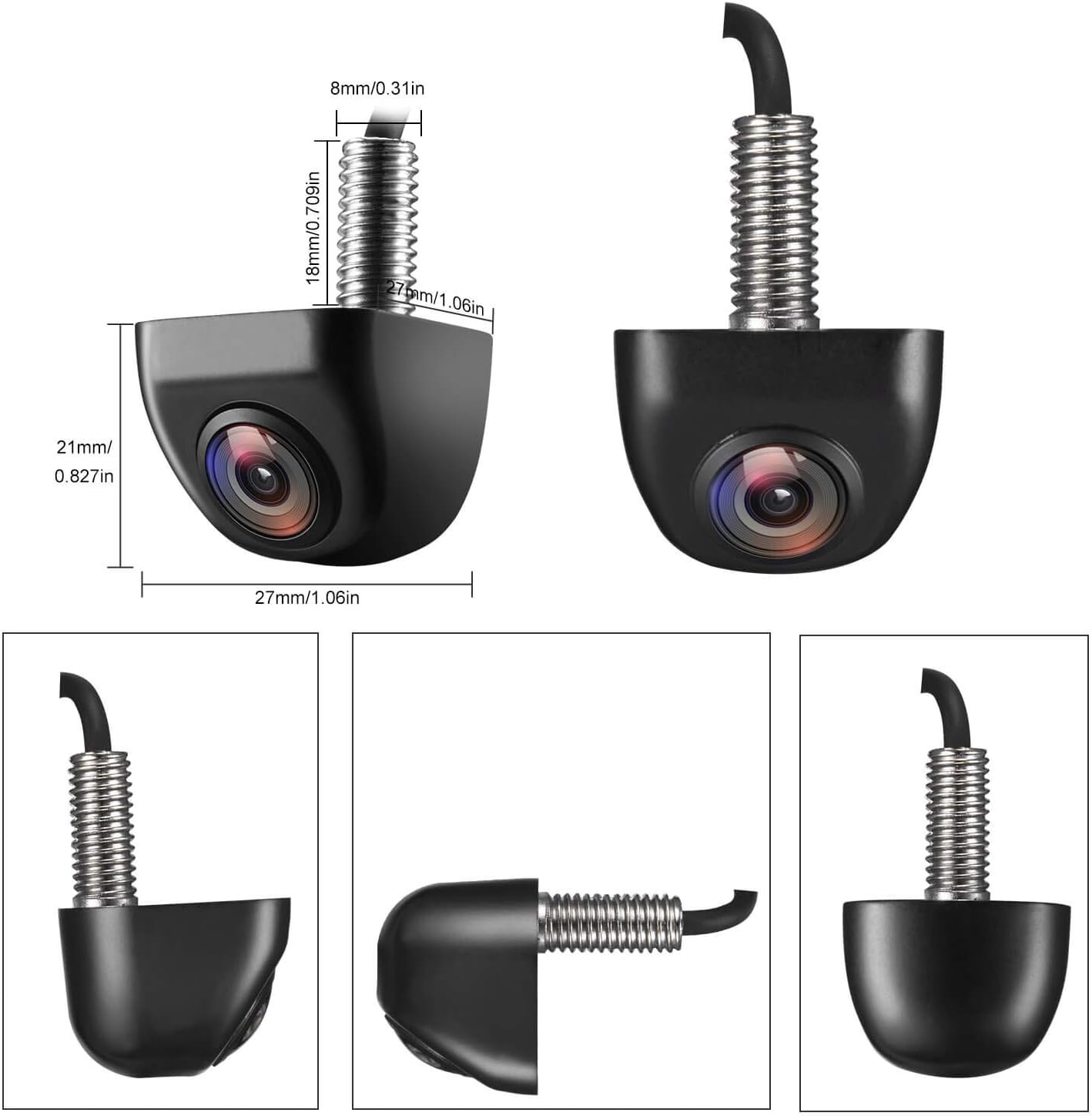 NATIKA Backup and Front View Camera IP69K Waterproof HD Night Vision for DEMO