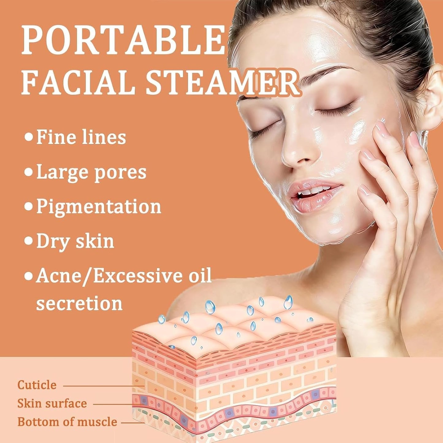 Tcoiyt Facial Steamer 360° Rotating Arm Ozone Humidifier Spa Beauty Skin DEMO