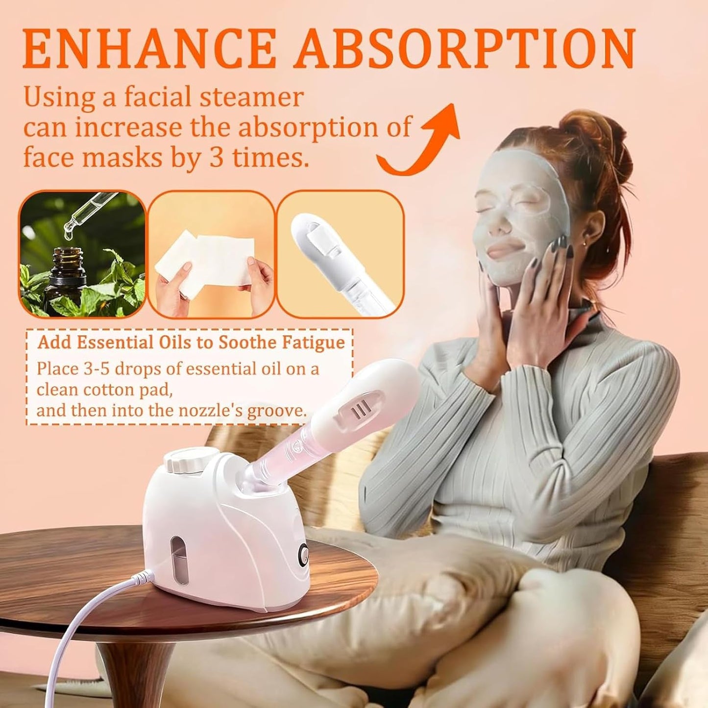 Tcoiyt Facial Steamer 360° Rotating Arm Ozone Humidifier Spa Beauty Skin DEMO