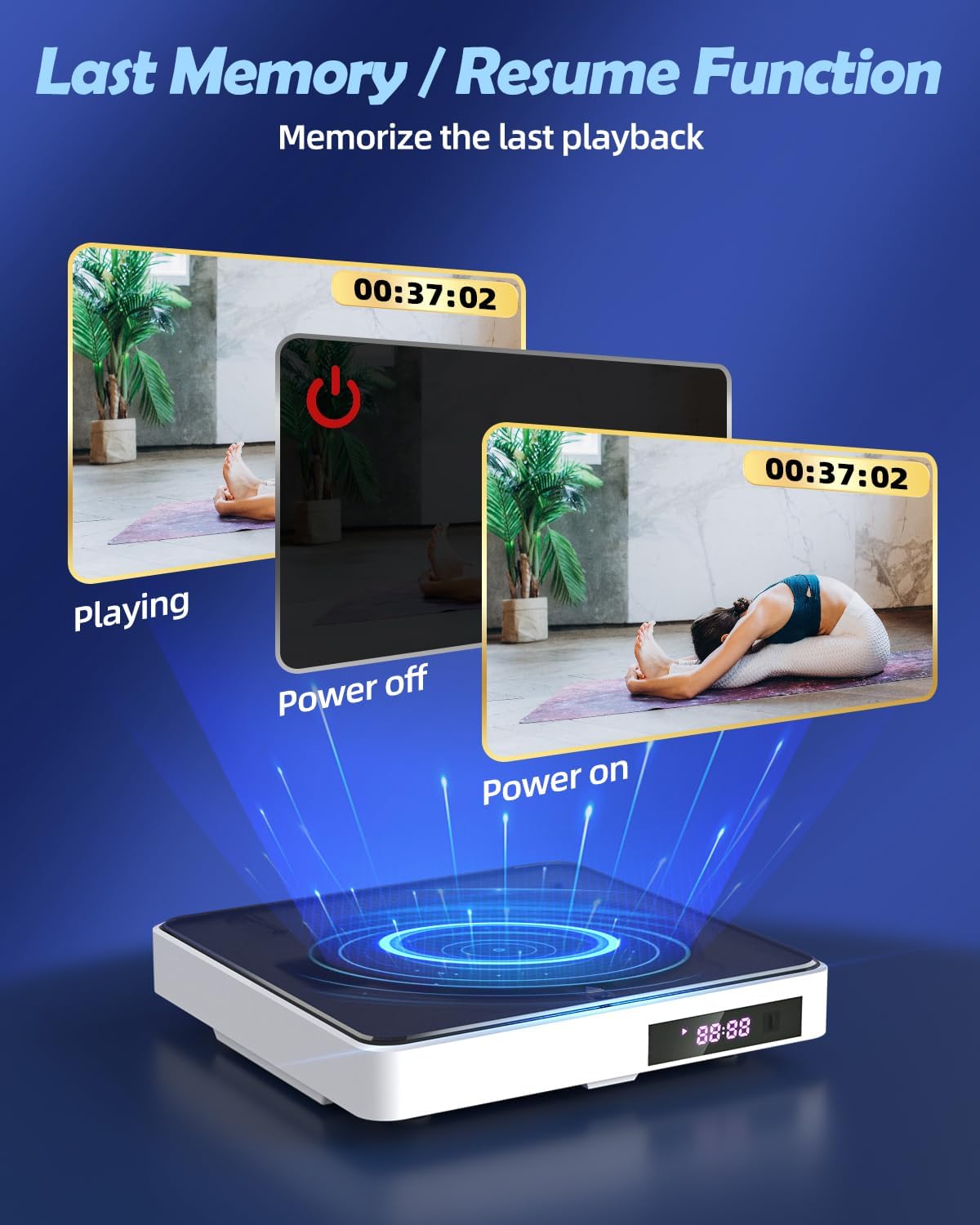 Arafuna DVD Player HDMI 1080P USB TF Card Input AV Output Compact White DEMO
