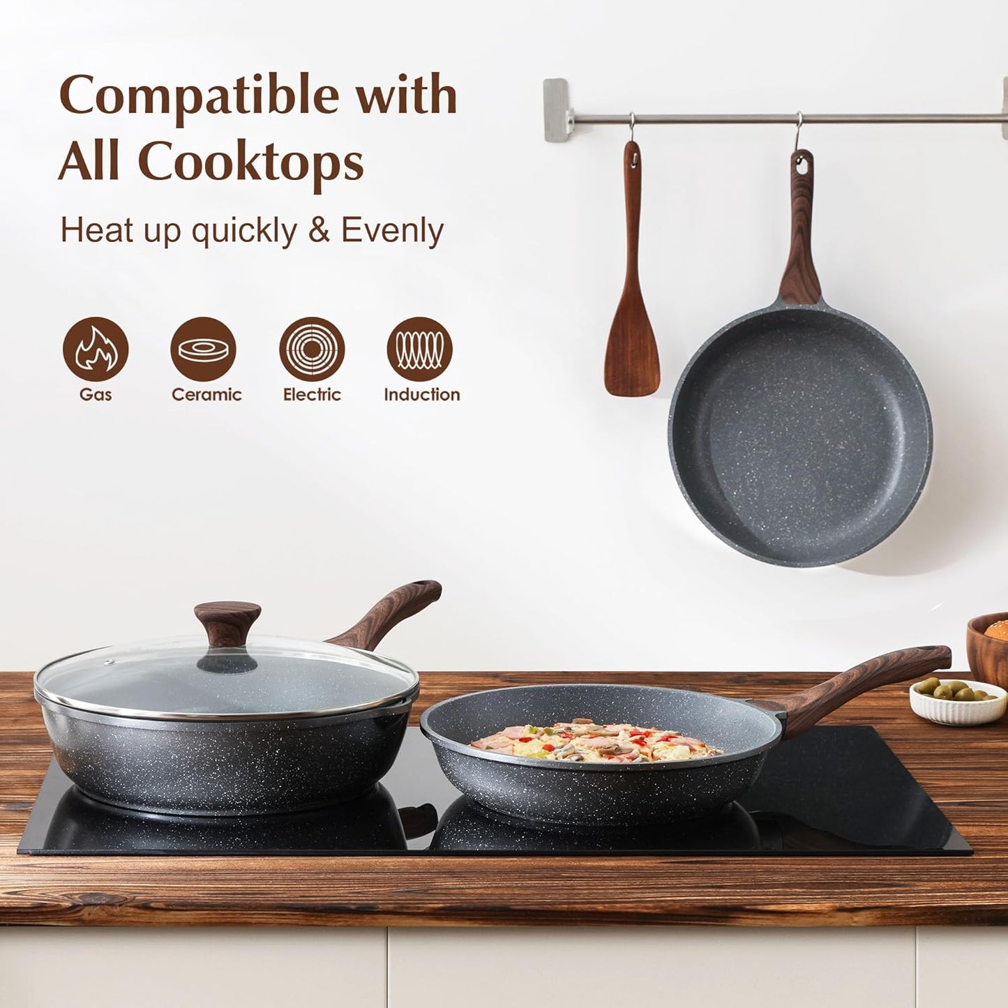 SENSARTE Nonstick Frying Pan Skillet with Swiss Granite Coating for DEMO
