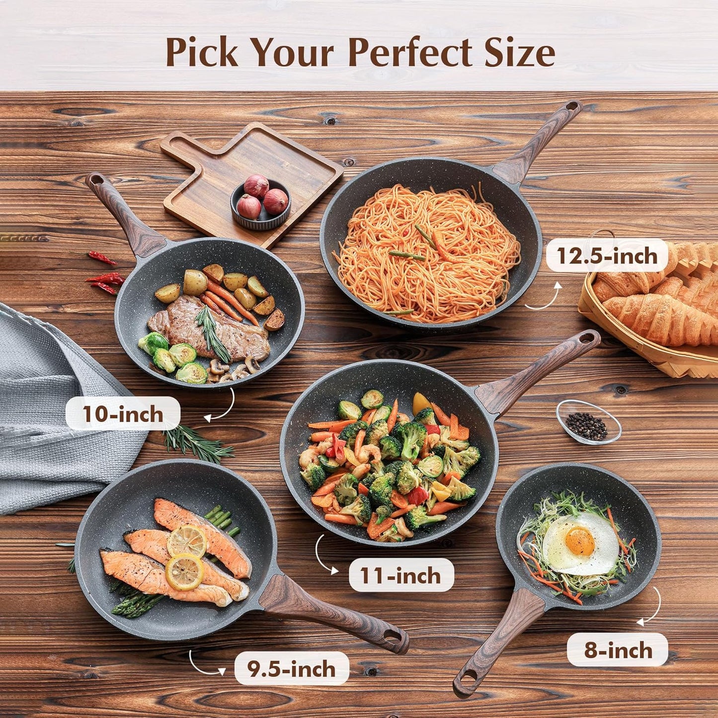 SENSARTE Nonstick Frying Pan Skillet with Swiss Granite Coating for DEMO