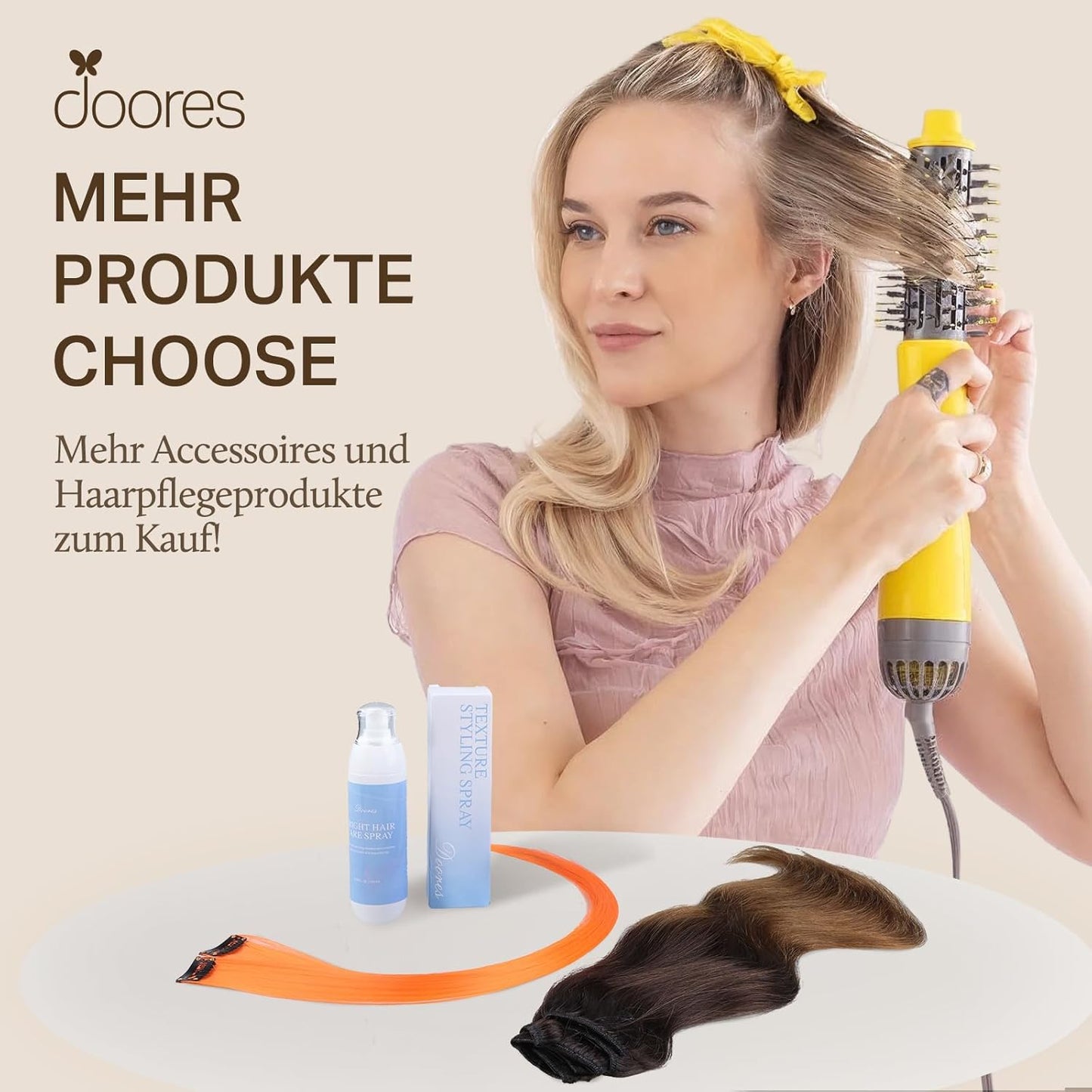 DOORES Hair Extensions Straight Remy Clip-in Dark Brown 18 Inch 120g 7pcs NEW