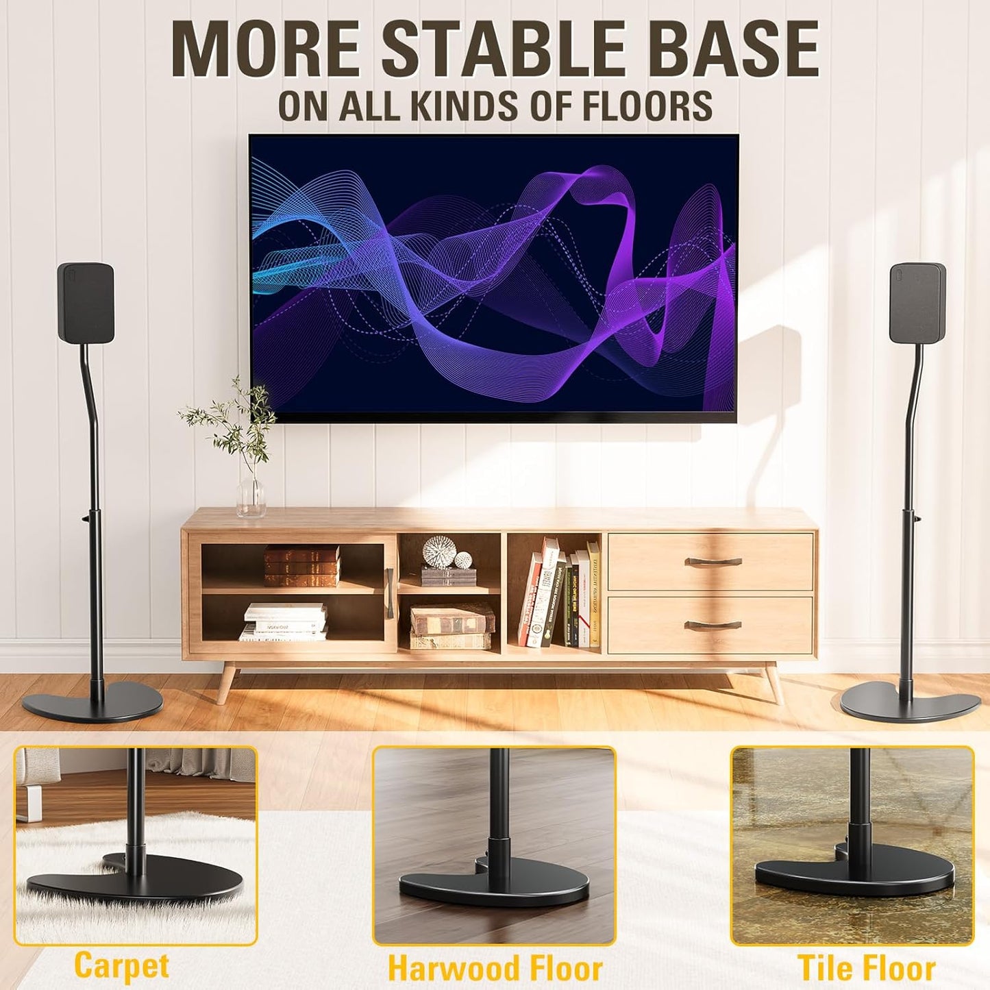 Mounting Dream Height Adjustable Speaker Stands Mounts Alloy Steel Floor DEMO