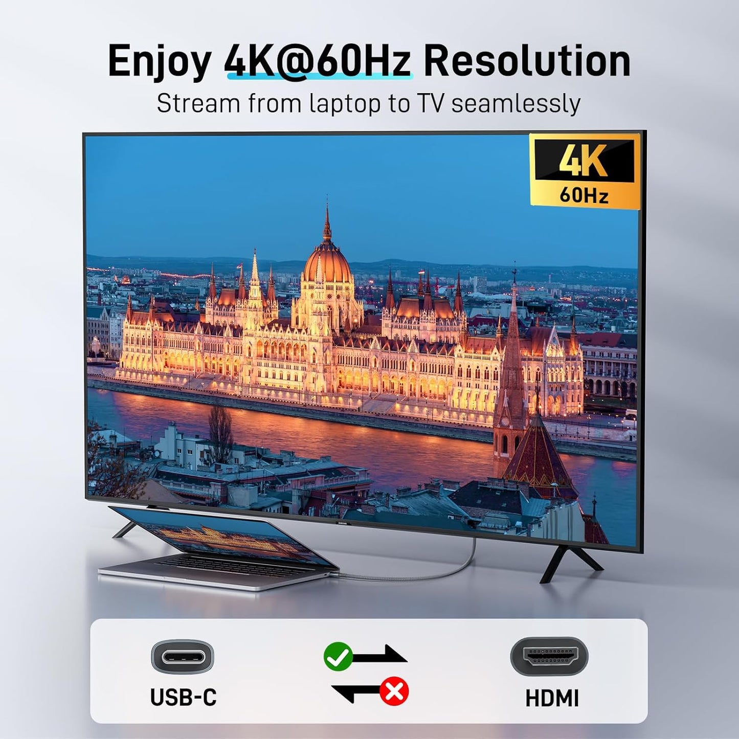 Acer USB C to HDMI Cable 4K@60Hz 1.8M Thunderbolt 5/4/3 Compatible Type-C DEMO
