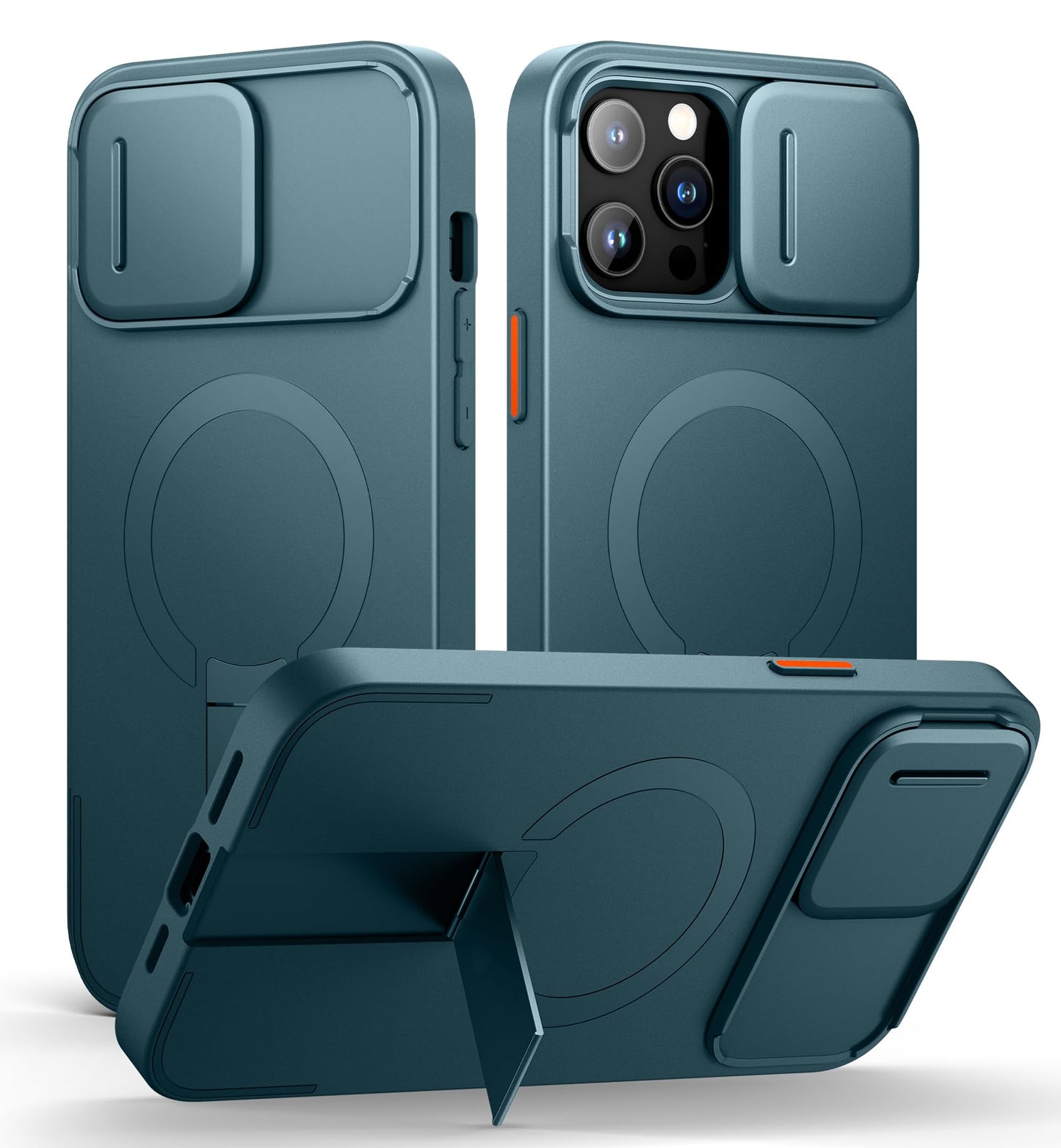 SURITCH Magnetic Camera Slide Cover Case for iPhone 13 Pro Max 12 Lake Green NEW